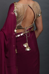 Maroon Saree With Gold Blouseuntitled (10 of 11)